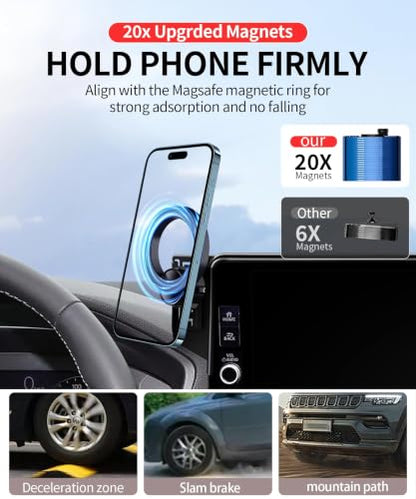 Car Phone Holder for Honda CR (Compatible with MagSafe / for 23-26 CR-V & 23-26 HR-V (7/9 inch screen only))