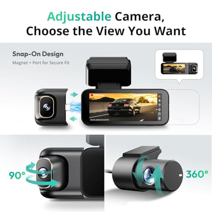 G980H 3CH】 4K 3 Channel 360° Dash Cam (Dark Gray)
