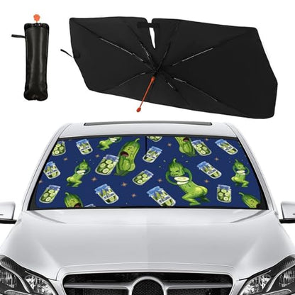 Funny Pickle Car Windshield Sun Shade Umbrella Foldable Sunshade (57X31 Inch / styled45f-1)