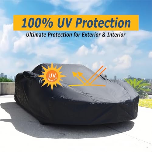 All Weather Waterproof car Cover Good for rain Snow uv Protection dust Small Coupe 350Z Z4 Sky Crossfire SLK GR86 RX (B - (See Size Chart) / BLACK)