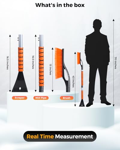 43" Ice Scraper for Car Windshield (Orange)