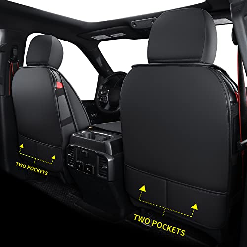 F150 Faux Leather Seat Covers Fit for 2010 ((2010-2014) Front Pair / Black)