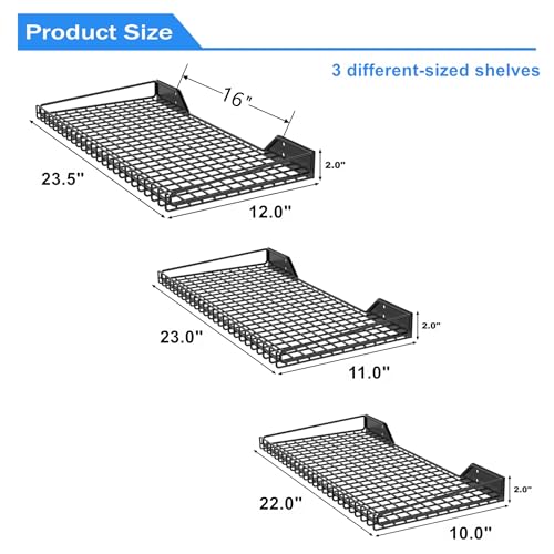 Wall Mounted Storage Shelves (Black)