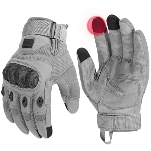 Tactical Gloves for Men (Gray, Microfiber Protection / XX-Large)