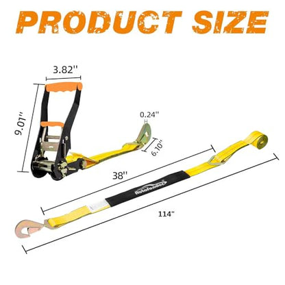 Car Hauler Tie Down Straps 4 (Classic Yellow)