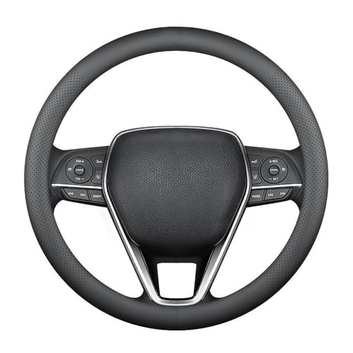 Nappa Premium Leather car Steering Wheel Cover (Black)