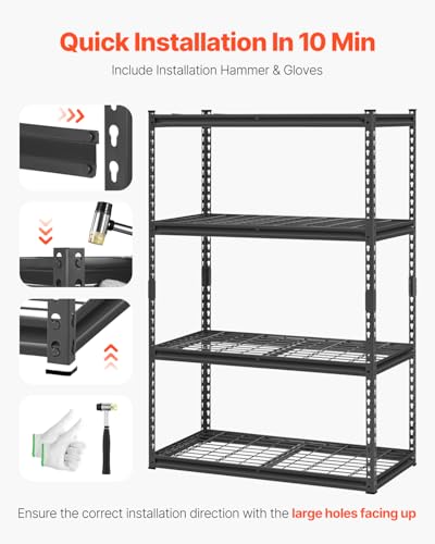 Storage Shelves (Black / 20" D x 40" W x 60" H)