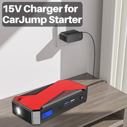 15V Power Cord for Gooloo Jump Starter Charger for Booster Jump Starter