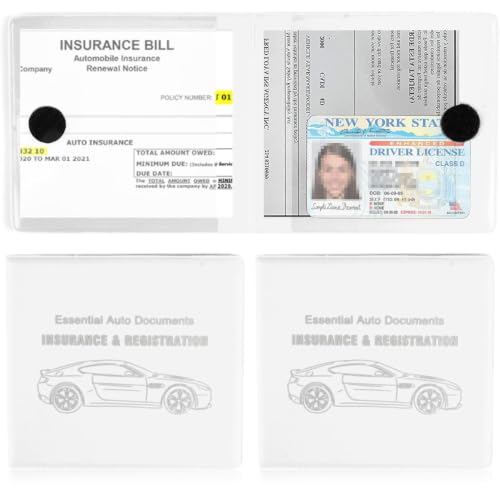 Car Registration & Insurance Card Holder (Leather White)