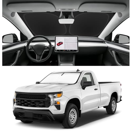 Custom Fit Windshield Sun Shade for Chevy Silverado 2019 (for 2019-2026 Chevy Silverado)