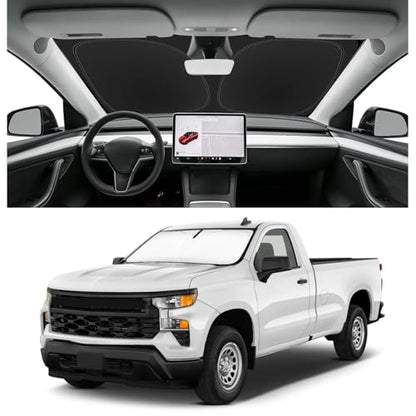 Custom Fit Windshield Sun Shade for Chevy Silverado 2019 (for 2019-2026 Chevy Silverado)