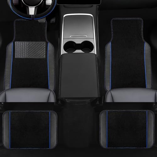 10 Pcs Car Floor Mats Full Set Car Accessories (Car Floor Mats Set / Blue Line)