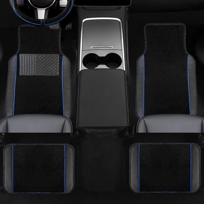 10 Pcs Car Floor Mats Full Set Car Accessories (Car Floor Mats Set / Blue Line)