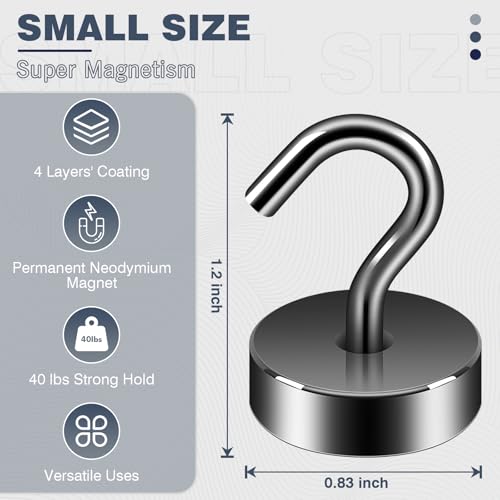 Magnetic Hooks Steel Tube Design for Cruise (Gunmetal / 40lb Magnetic Hooks)