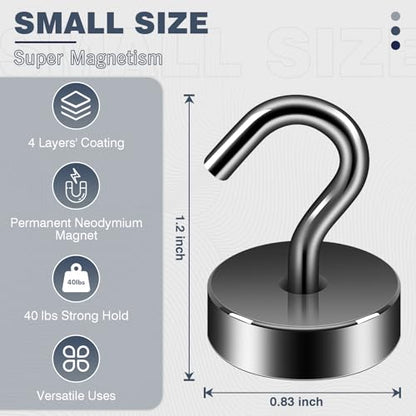 Magnetic Hooks Steel Tube Design for Cruise (Gunmetal / 40lb Magnetic Hooks)
