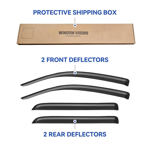 Window Visors Rain Guards for 2008 (2008-2022 Toyota Sequoia)