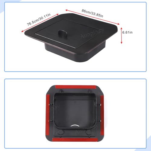 Car Armrest Hidden Storage Box Compatible with Toyota Land Cruiser 250 Prado J250 LC250 2024 2025 Car Center Console Handrail Privacy Storage Box Organizer Tray ABS Insert Pallet Manager Accessories (Black(A))
