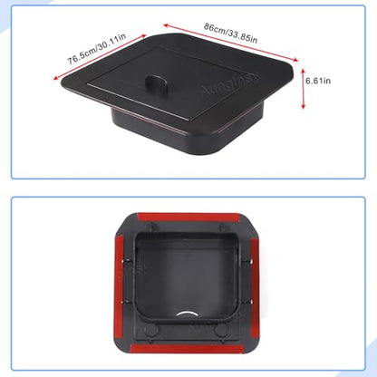 Car Armrest Hidden Storage Box Compatible with Toyota Land Cruiser 250 Prado J250 LC250 2024 2025 Car Center Console Handrail Privacy Storage Box Organizer Tray ABS Insert Pallet Manager Accessories (Black(A))