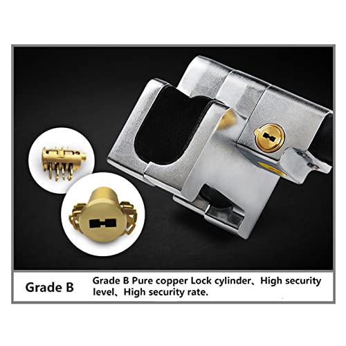 Steering Wheel Lock with Alarm and Light (Black + Silver)
