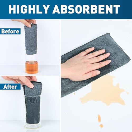 Gray Microfiber Cleaning Cloths Bulk Pack (Grey / 50 Pack)