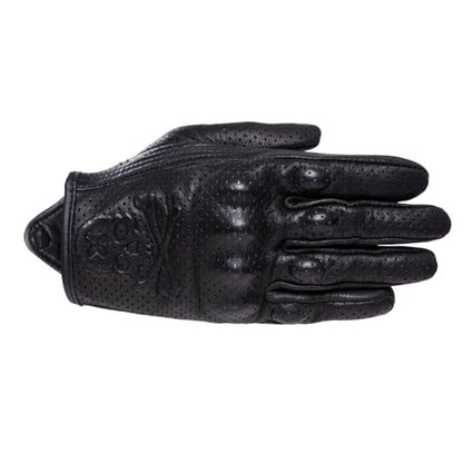Goatskin Leather Motorcycle Motorbike Powersports Racing Gloves Reflective Skull Touchscreen for Men and Women Model (HEE9 / Medium)