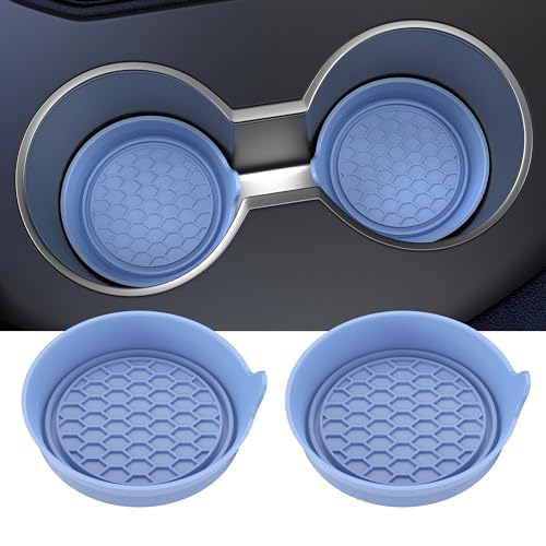 2 Pack Car Cup Coaster Silicone Spill (Gray Blue Solid / 2 Pack)