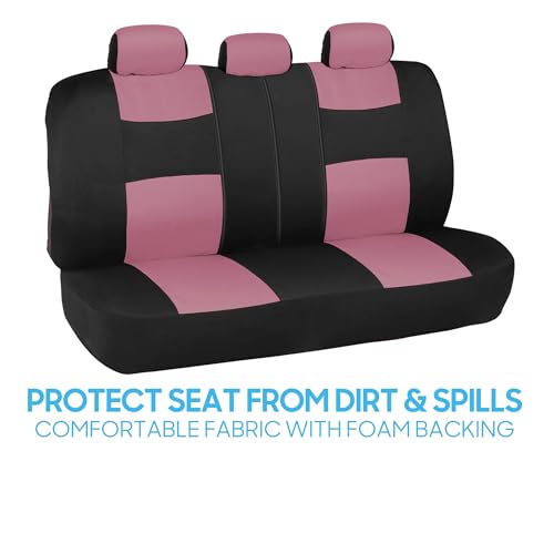 PolyPro Car Seat Covers Full Set in Pink on Black (Pink)