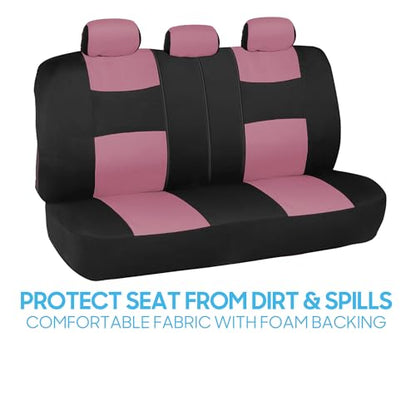 PolyPro Car Seat Covers Full Set in Pink on Black (Pink)