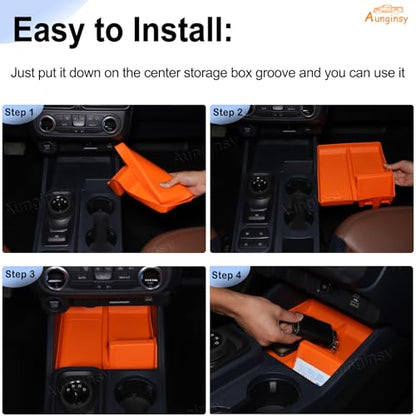 Center Console Shifter Storage Tray for Ford Maverick 2022 (Orange)