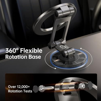 Fits MagSafe Car Mount Magnetic Phone Holder for Dash and Tesla (Titanium Black)