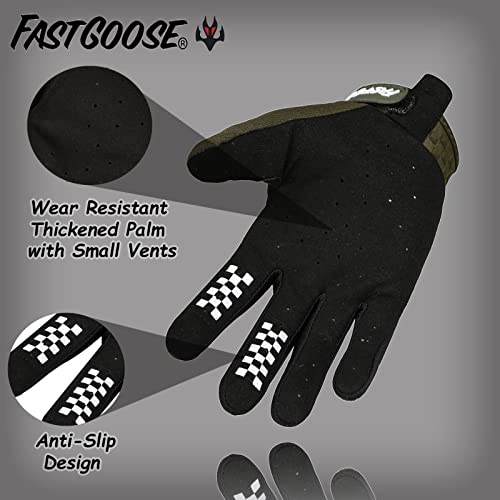 Dirt Bike Motorcycle Gloves (Medium / Olive)