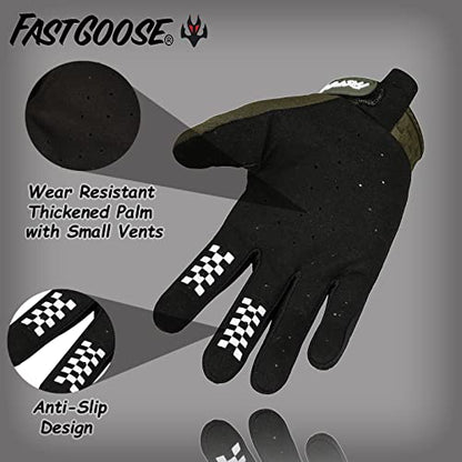 Dirt Bike Motorcycle Gloves (Medium / Olive)