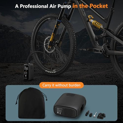 Tire Inflator Portable Air Compressor 150PSI (Black)