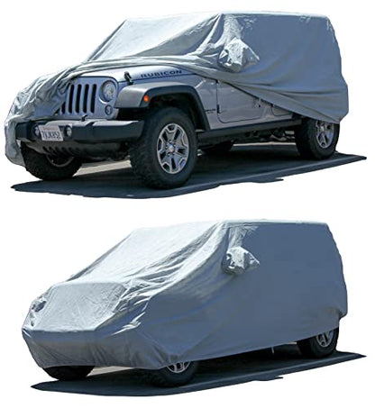 All Weather Waterproof car Cover Easy Access Zipper Good for rain Snow uv Protection dust Compact SUV Explorer Wrangler Sorento Murano Outback 4Runner Venza XC70 Gray (SD - (See Size Chart) / GRAY)