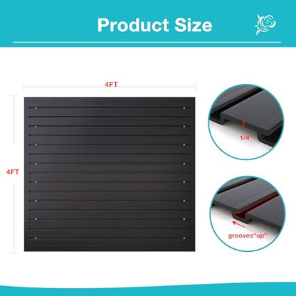 Slatwall Panel Wall Storage Systems (4x4ft / Black)