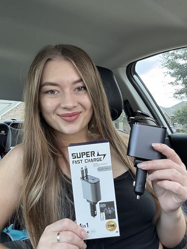 Ulti Charge iPhone Car Charger USB C Fast Charge Retractable 120W 4 (Retractable Lightning & USBC)