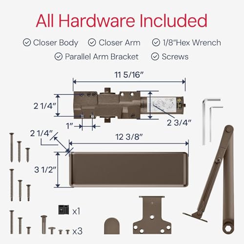 Extra Heavy Duty Door Closer Commercial Grade 1 (1 Pack / Bronze (DU))