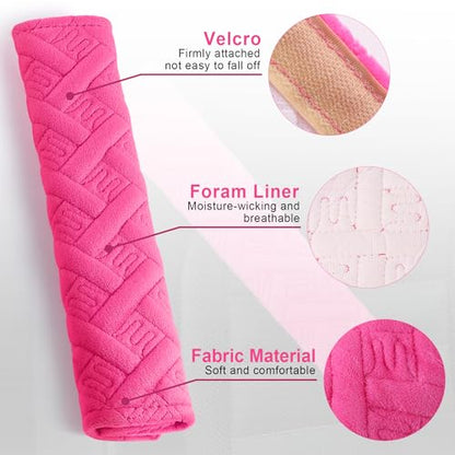 2 Pack Universal Car Seat Belt Pads Cover for A More Comfortable Driving (deep pink)