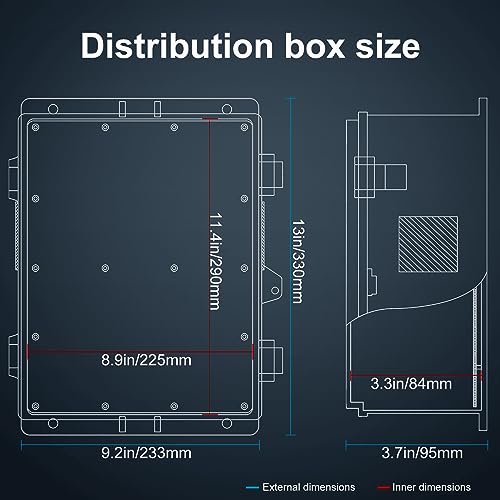 Outdoor Electrical Junction Box (13"H x 9.2"L x 3.7"W & Standard)