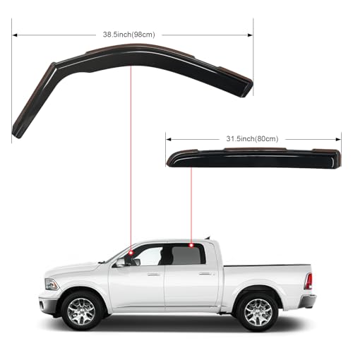 in Channel Rain Guards for Dodge Ram 1500 Crew Cab 2019 (RAM 1500 2019-2026 Crew Cab)