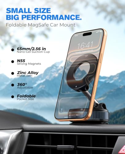 Magnetic Car Phone Holder for MagSafe (Black)