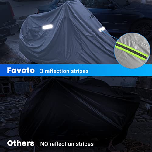 Motorcycle Cover Waterproof Outdoor Motorcycle Cover Heavy Duty (Silver / 86.6")