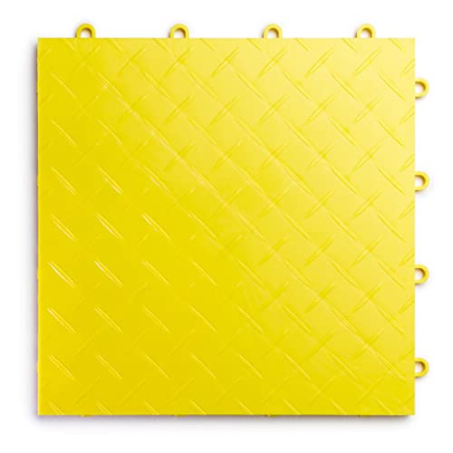 SnapLock RaceDeck Diamond 12"x12" Interlocking Garage Tiles (12 Pack / Yellow)