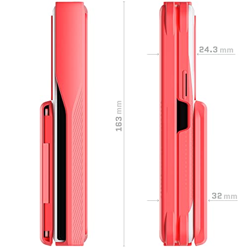 EXEC Wallet Galaxy Z Fold4 Case for Women with Detachable Magnetic Card Holder and Hinge Protection Supports Wireless Charging Phone Cover Designed for 2022 Samsung Galaxy ZFold4 (Galaxy Z Fold 4 / Pink)
