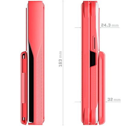 EXEC Wallet Galaxy Z Fold4 Case for Women with Detachable Magnetic Card Holder and Hinge Protection Supports Wireless Charging Phone Cover Designed for 2022 Samsung Galaxy ZFold4 (Galaxy Z Fold 4 / Pink)