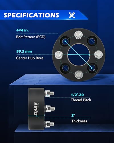 OMT 4x4 Wheel Spacers with 59.3mm Center Hub Bore (4x4" / Black)