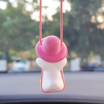 Cute Car Decor of Swing Duck Pendant (Pink B)