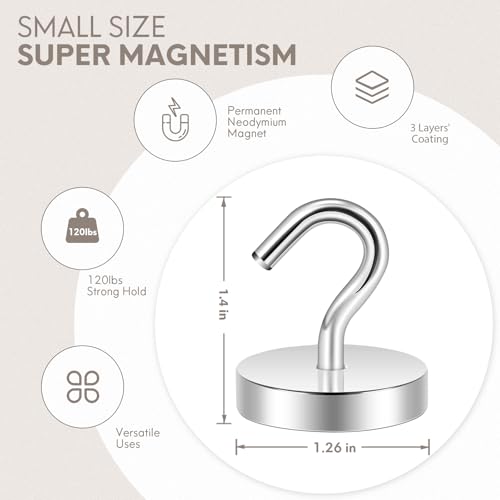 Magnetic Hooks Steel Tube Design for Cruise (Silver / 130lb Magnetic Hooks)