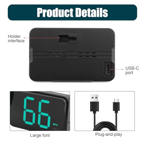 GPS Digital Speedometer for Car MPH (2025 New with Bracket & Charger)