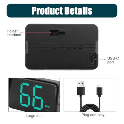 GPS Digital Speedometer for Car MPH (2025 New with Bracket & Charger)